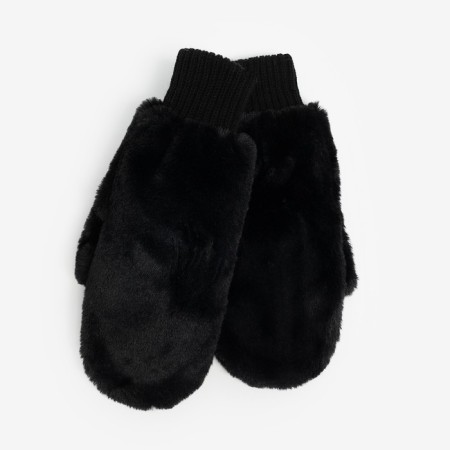 Female mittens, black color, size 18