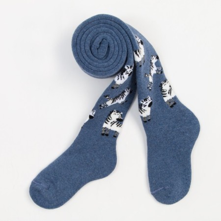 Pantyhose children's terry, color Denim Melange, height 92-98 cm