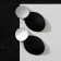 Earrings Metal "Trend" convex discs, black color in matte silver
