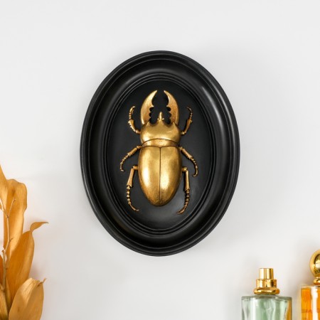 Panel Interior Polystone "Beetle" Black with gold 15x3x19 cm