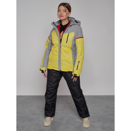 Ski jacket female winter, size 48, yellow color-4