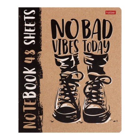 Notebook of 48 sheets in the TODAY VIBES cage, craft cardboard cover, block 65 g/m2, mix-1