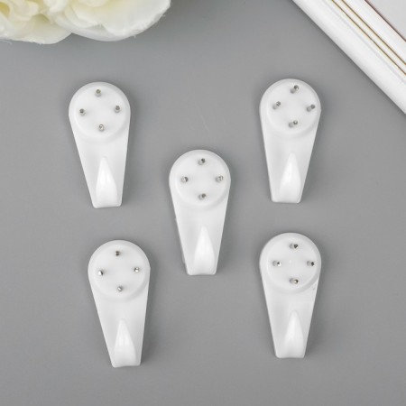 Hook plastic, universal set 5 pcs C184 4x2 cm-1