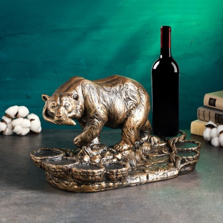 Stand for the bottle "Bear" 45x23x25cm, bronze