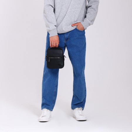Male bag, guran tomp, artificial leather, black color-6