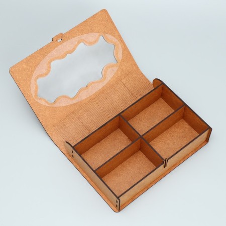 Wooden box with cells "monogram", 22 x 12.5 x 5 cm-4
