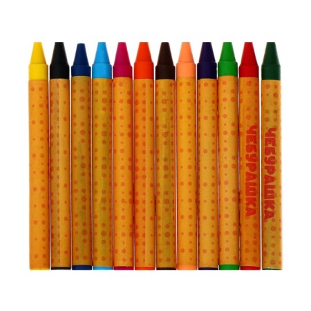 Loads wax 12 colors of multi-bullets "Cheburashka", round, cardboard packaging, euro suspension-2