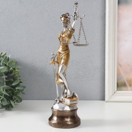 Souvenir Polystone "Goddess Femis with Libra of Justice" 8x8x27.7 cm-3
