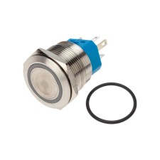 Anti-Vandal button Ø22 250V B/Fix (5C) Off- (ON)/ON- (OFF) subvar/green rexant