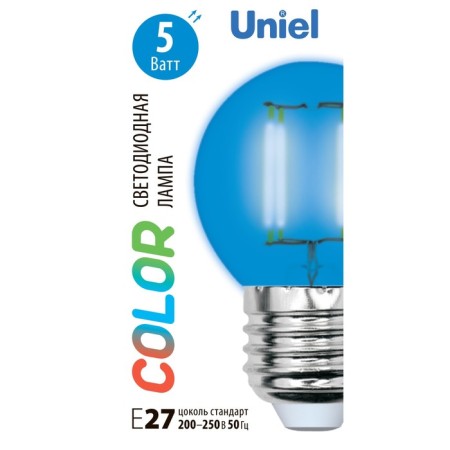 LED LED Uniel, E27, 5 watts, glow blue-6