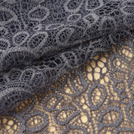 Lace elastic fabric, 190 mm × 2.7 ± 0.5 m, graphite color-1