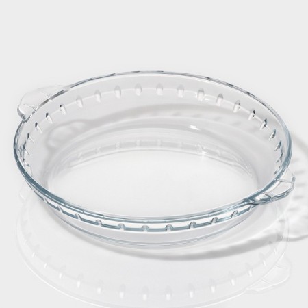 Form for baking and baking of heat -resistant glass Round shade, 1 l, d = 22 cm
