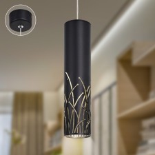 Светильник подвесной Эра PL25 BK, 60х250 мм, IP20, GU10, 12Вт, цвет чёрный
