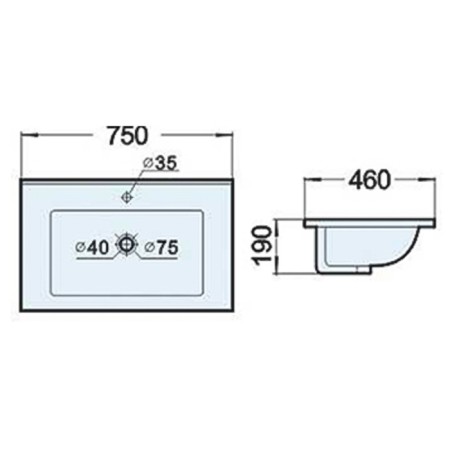 Comforty 75e sink, white color-1