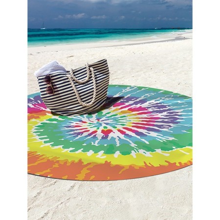 Pareo and beach rug "Colorful whirlwind", D = 150 cm-1