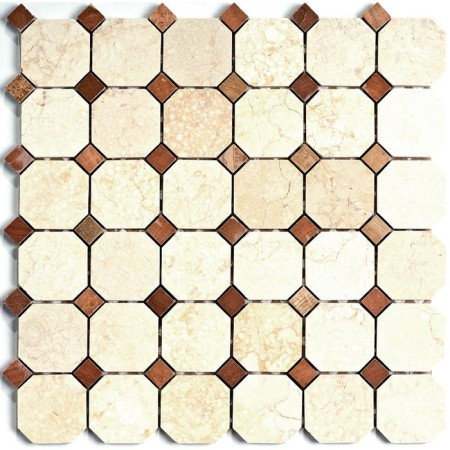 Glass mosaic with stone Bonaparte, Dublin 305x305x7 mm