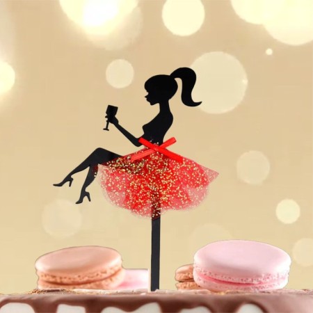 Topper "Girl" with a glass-1