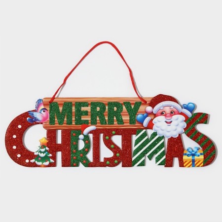 Decorative decoration (suspension) "Mery Christmas" 14.7x42 cm-1