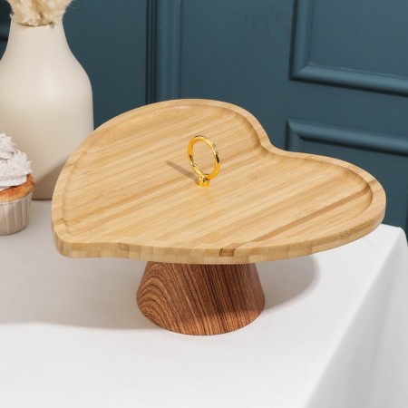 A dish for feeding on the stand of the share "Heart", 27 × 27 cm, bamboo-1