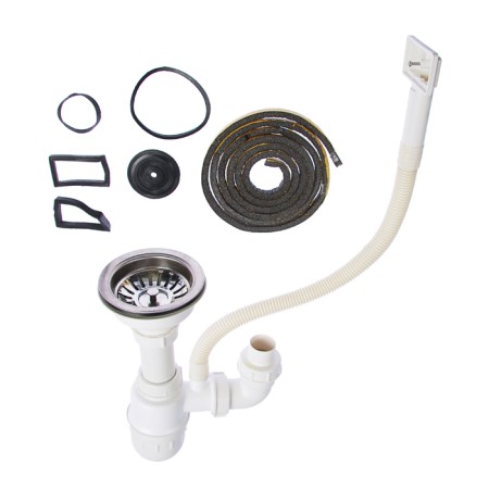 Kitchen sink "Vladiks", cut, with a siphon, d = 49 cm, stainless steel 0.6 mm-3