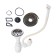Kitchen sink "Vladiks", cut, with a siphon, d = 49 cm, stainless steel 0.6 mm