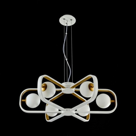 Avola chandelier, 6x40W G9, white color, gold-5