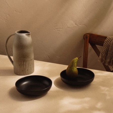 A set of platform plates of deep SL Home "Dark", D = 18.5 cm, black color-4