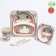 A set of children's bamboo dishes "Layer", plate, bowl, glass, devices, 5 items