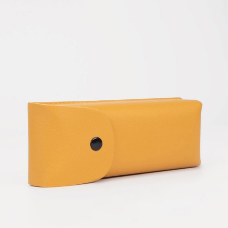 Case for glasses on the button, yellow color