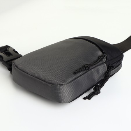 Textile sling bag, gray color-2