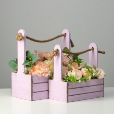 A set of wooden pots 2 in 1 (25.5 × 15 × 30; 20 × 12 × 23) 