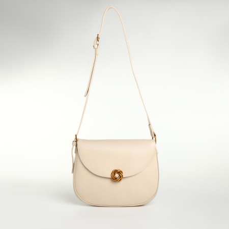 Women's bag on the Textura valve, medium size, dairy color