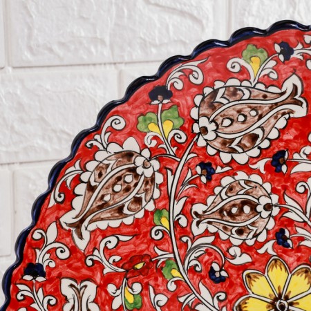 Largan Rishtan ceramics "Flowers", 42 cm, oval, corrugated-3