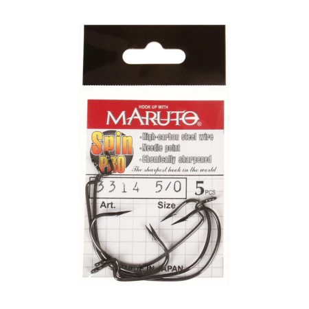 Offset hooks Maruto, series Spin Pro 3314, BN color, No. 5/0, 5 pcs.