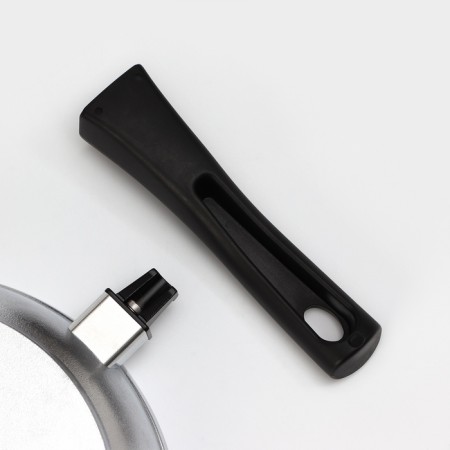 Pan, d = 24 cm, glass cover, removable handle, gray color-5