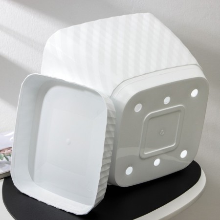 Pot for flowers with the pallet "Classic", 15 l, plastic, white color-2