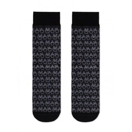 Male socks Happy, size 25, black color