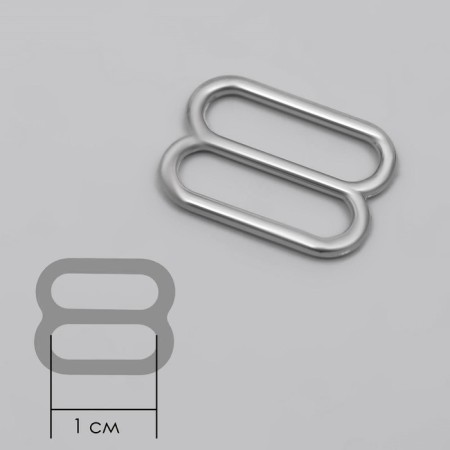 Straps regulator, metal, 10 mm, 20 pcs, silver color-1