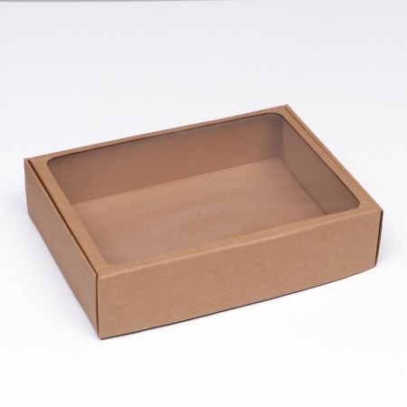 Self -charged box with a window, brown, 38 x 28 x 9 cm set 5 pcs-1