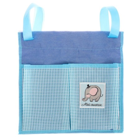 Organizer for storing things for a crib 2 compartments and a table basket "Our beloved son"-1