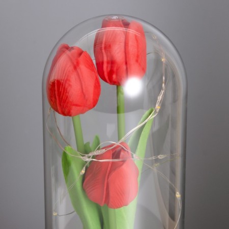 Night "Tulips" LED 3HAAA Red 10.5x10.5x22cm-2