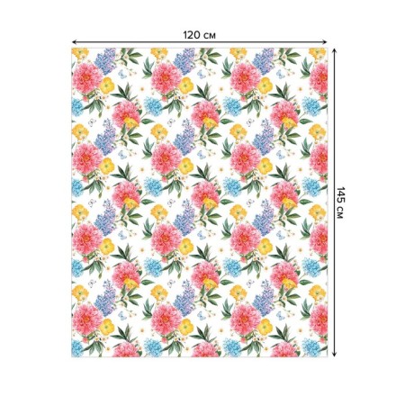 The tablecloth “Flower panel”, rectangular, Saten, size 120x145 cm-1