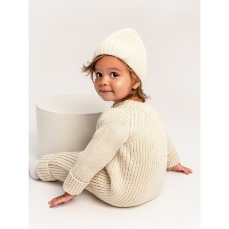 Knitted Knot Killed with Pure Love Tot hat, height 62 cm, milk color-4