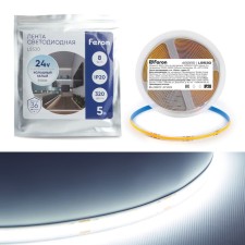 Светодиодная лента Feron 5 м, IP20, COB, 320 LED/м, 8 Вт/м, 24 В, свечение холодное белое