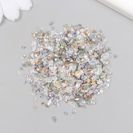 Decor for creativity in the jar "Natural stone with glass - silver" 20 grams 5x2.2x2.2 cm-1