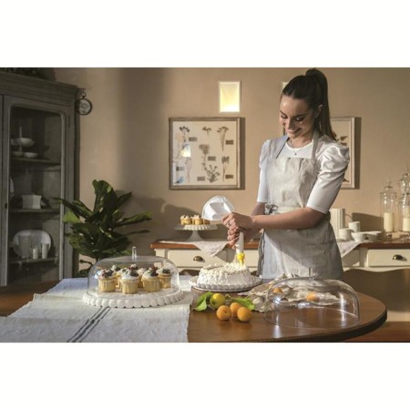 Serving dish Guzzini Tiffany, with a lid, d = 30 cm, the color is milky white-3