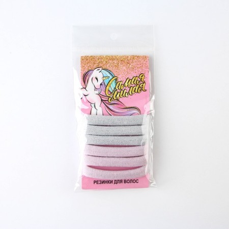 Hair elastic bands "The smallest", set 6 pcs., D = 4 cm-5