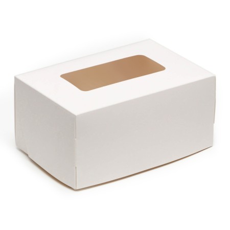 The box is folding, with a window, white, 15 x 10 x 7 cm, set 10 pcs.