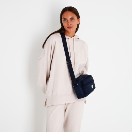 Bag Cross-Bodi with a zipper, blue color-6