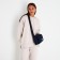 Bag Cross-Bodi with a zipper, blue color